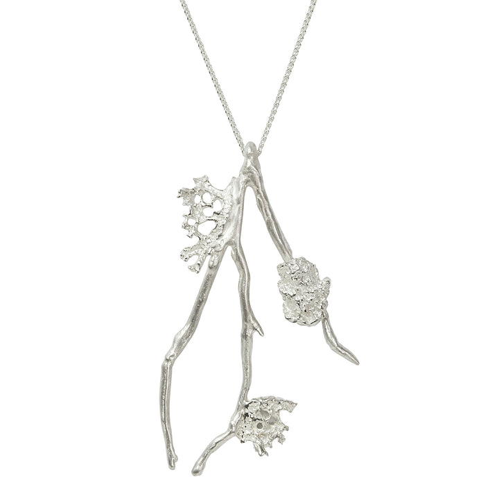 Handmade Sterling Silver Lichen Pendant on Chain