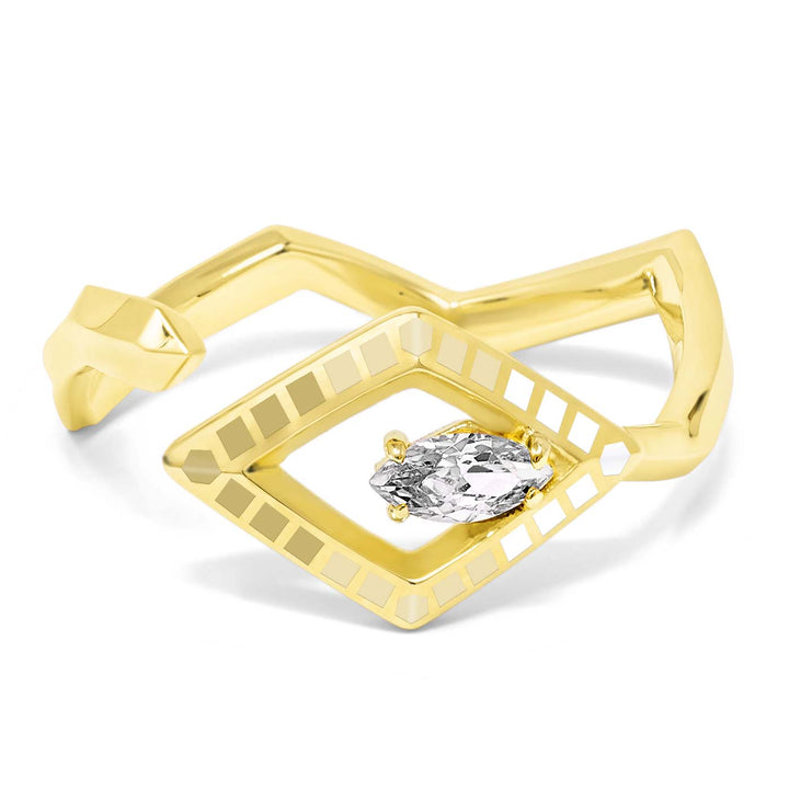 18ct Yellow Gold Vermeil Coba Ring with Topaz