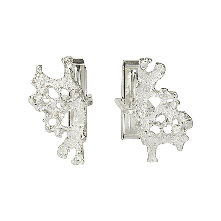 Decorative Lichen Cufflinks in Sterling Silver