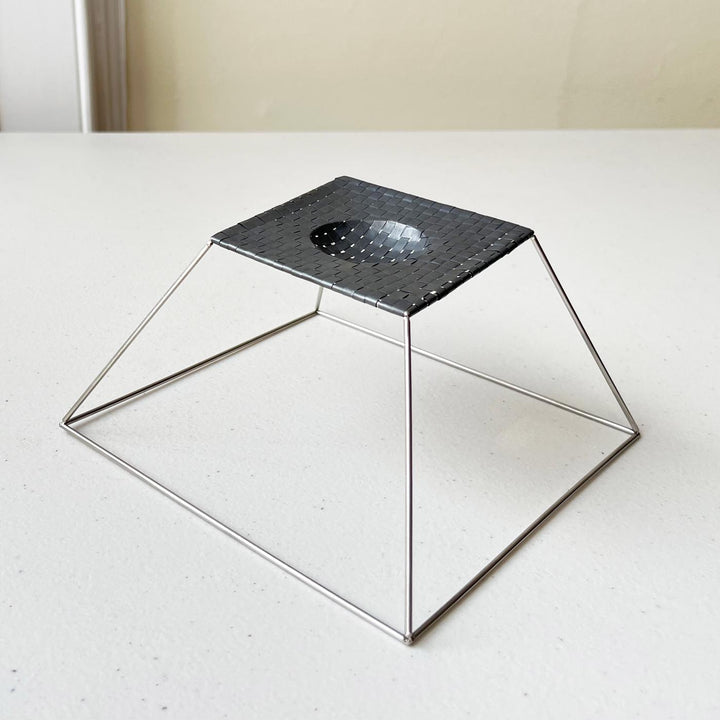 Small Pyramid Sculptural Form in Oxidised Copper