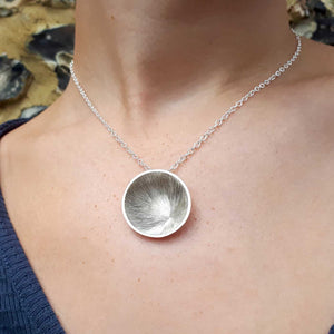 Hand-Engraved Sterling Silver Microcosm Pendant