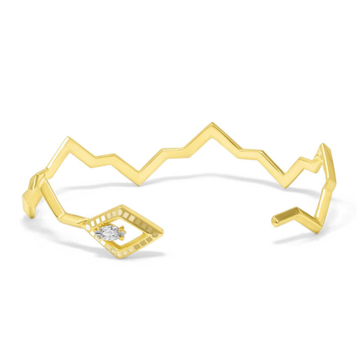 Coba Bangle in Gold Vermeil with Green Amethyst