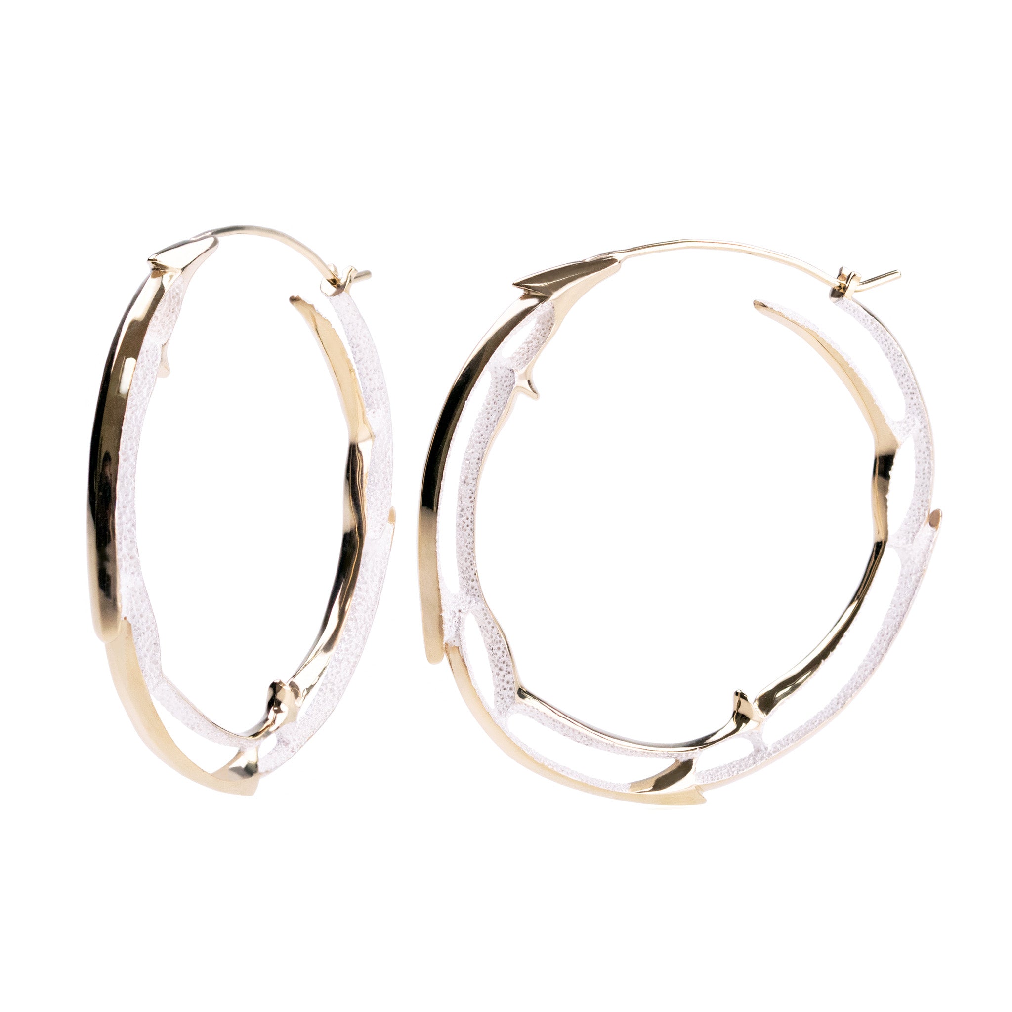 Large Hoop Earrings in Recycled Sunrise Silver