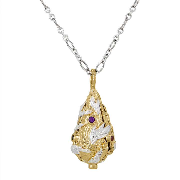 Medium Lantern Silver and Gold Vermeil Necklace