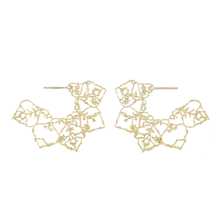 Floral Bloom 9ct Recycled Gold Hoop Earrings