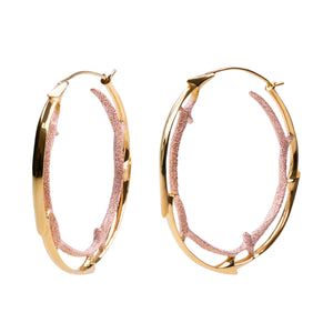 Sunset Silver Hoop Earrings with Gold Plating