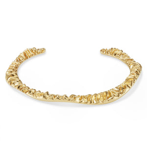 18ct Gold-Plated Recycled Bronze Ripple Bangle