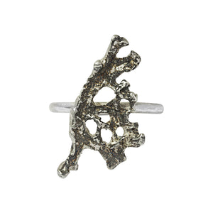 Lichen Ring in Part Oxidised Sterling Silver