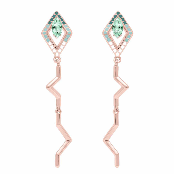 Pipa Earrings in Gold Vermeil with Green Amethysts