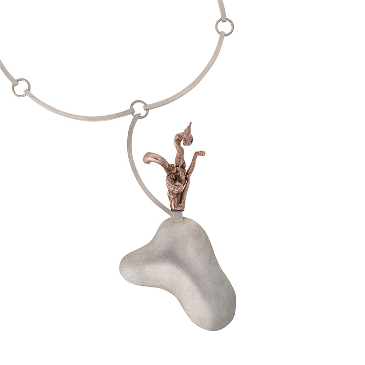 Garnet Set Pod Necklace in Mixed Metals