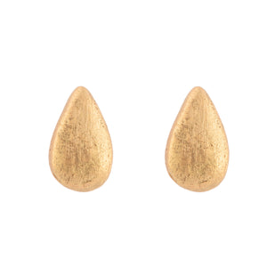 Pure Pear-Shaped Ear Studs in 18ct Yellow Gold
