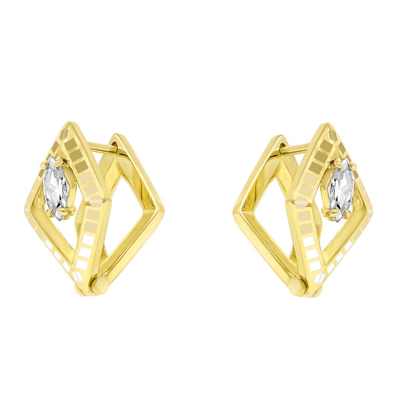 Hayden Earrings with Enamel & White Topaz