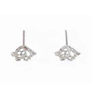 Drop Triangular Lichen Earrings in Sterling Silver