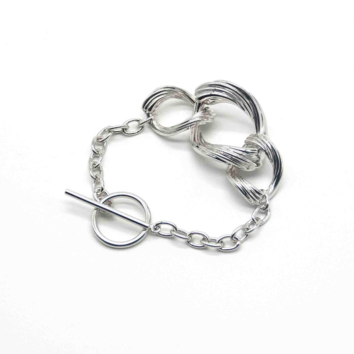 Chunky Lotus White Gold-Plated Vermeil Bracelet