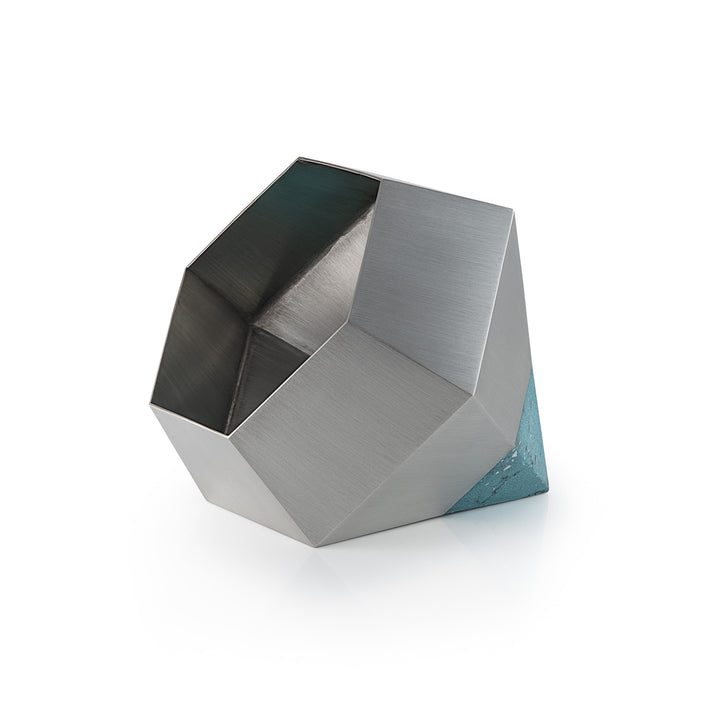 Pewter and Blue Jesmonite Planter by Heidi Carthew