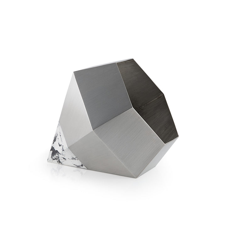 Pewter and White Jesmonite Planter by Heidi Carthew