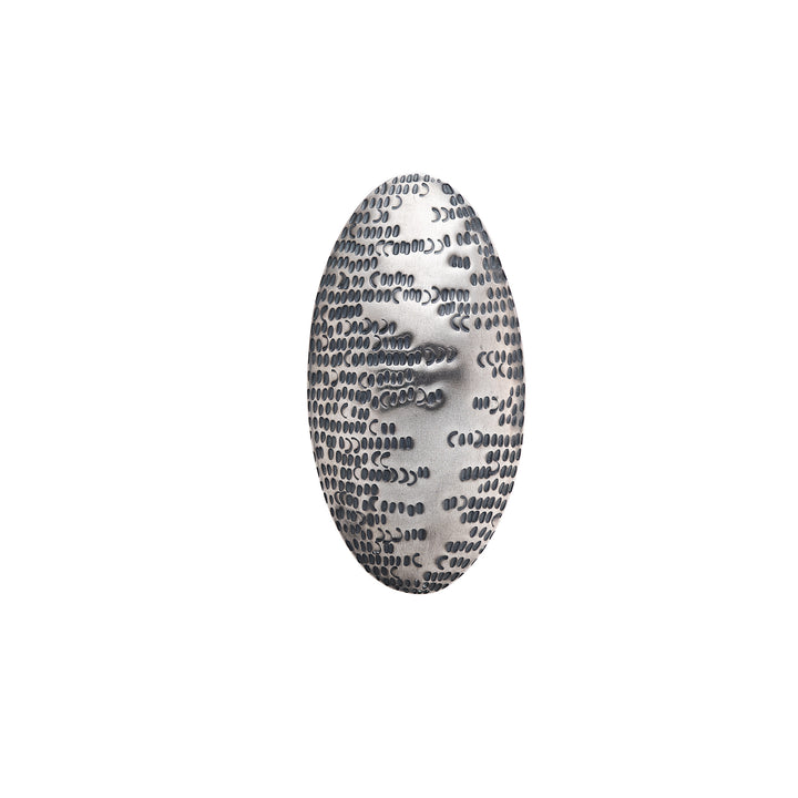 Silver Oval Textured Pattern Brooch by Caitlin Hegney
