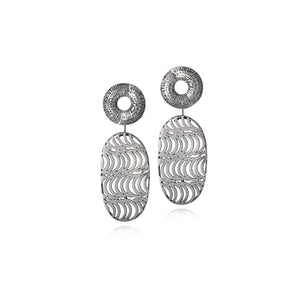 Silver Two-in-One Patterned Studs and Earrings by Caitlin Hegney